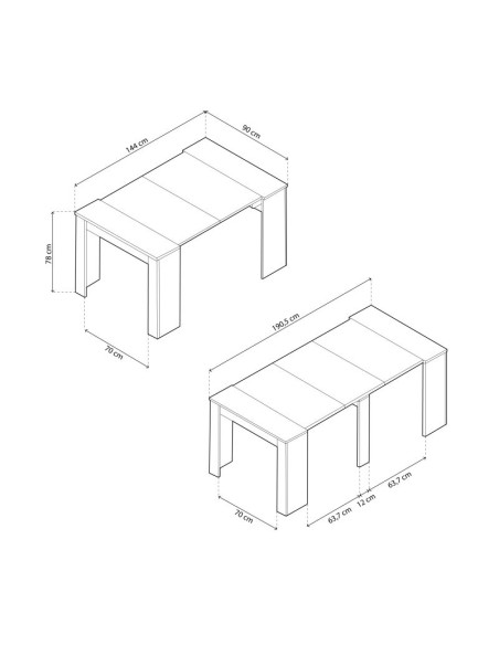 Mesa Consola Extensible Kendra – Cemento