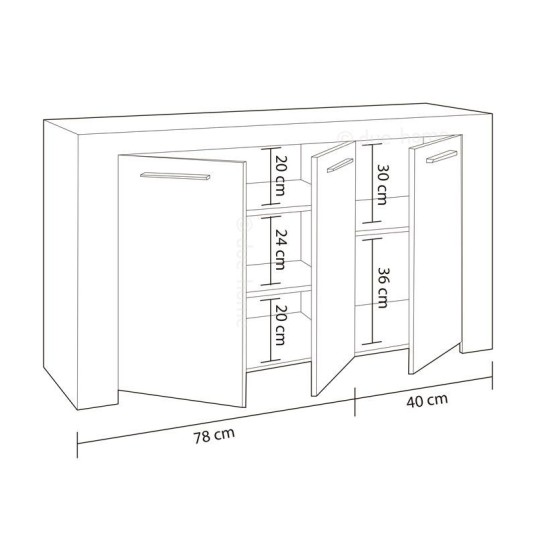 APARADOR 3 PUERTAS AMBIT CEMENTO