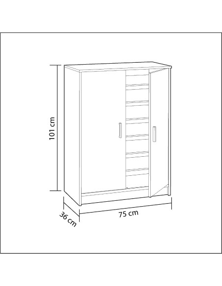 Zapatero Liss blanco 7 huecos para 30 pares 101x75x36 cm