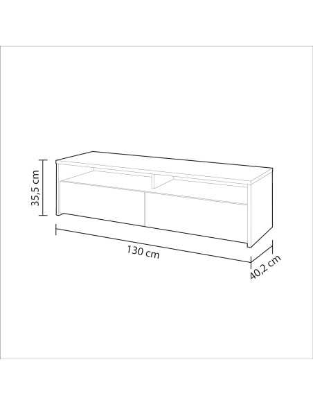 Mueble TV estilo nórdico blanco artik y roble canadian 130 cm