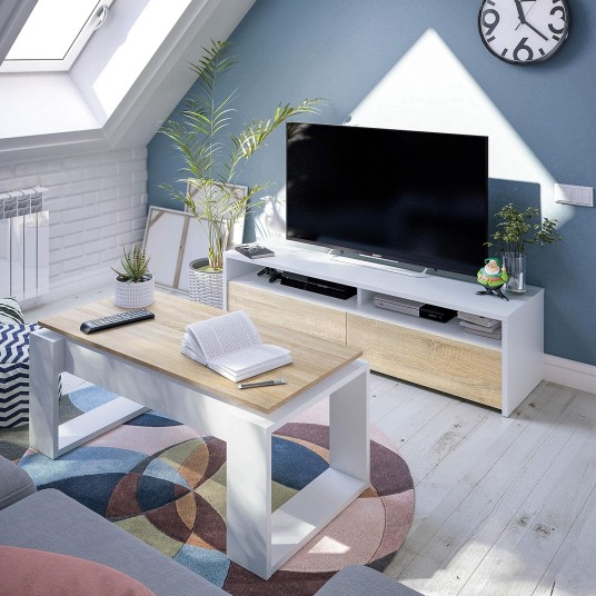 Mueble TV estilo nórdico blanco artik...