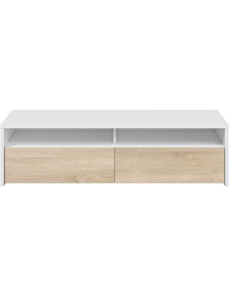 Mueble TV estilo nórdico blanco artik y roble canadian 130 cm