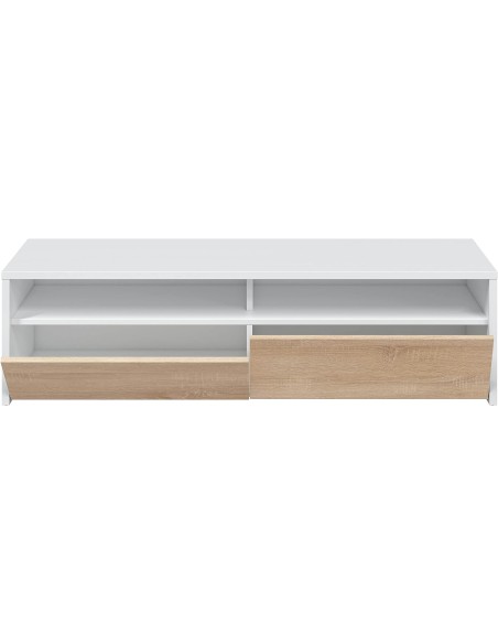 Mueble TV estilo nórdico blanco artik y roble canadian 130 cm