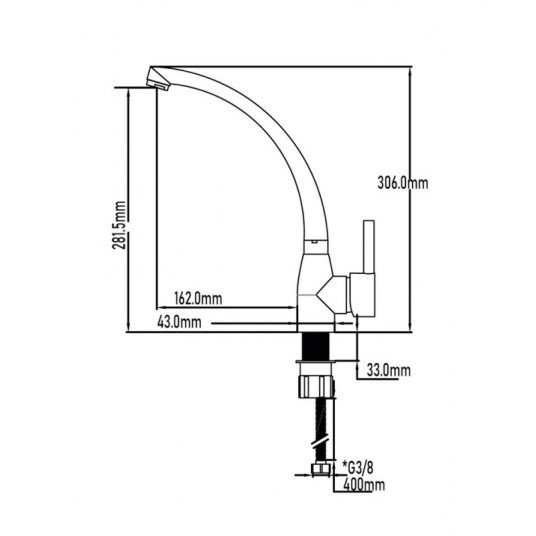Grifo de cocina monomando Tormes 2 aguas