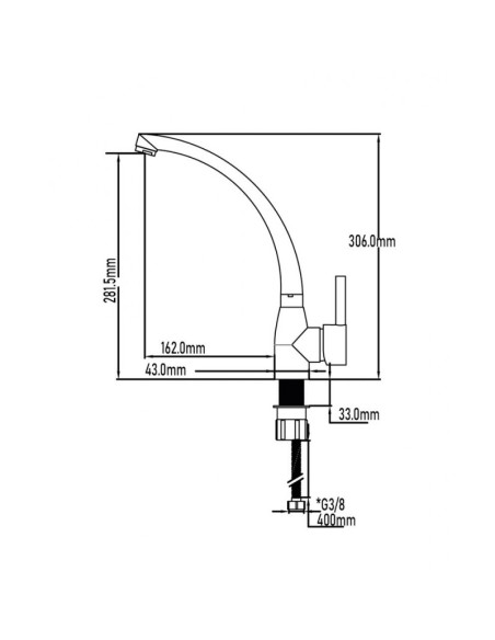 Grifo de cocina monomando Tormes 2 aguas