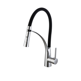 Grifo de cocina monomando Mulhacén 2 aguas cromado y negro