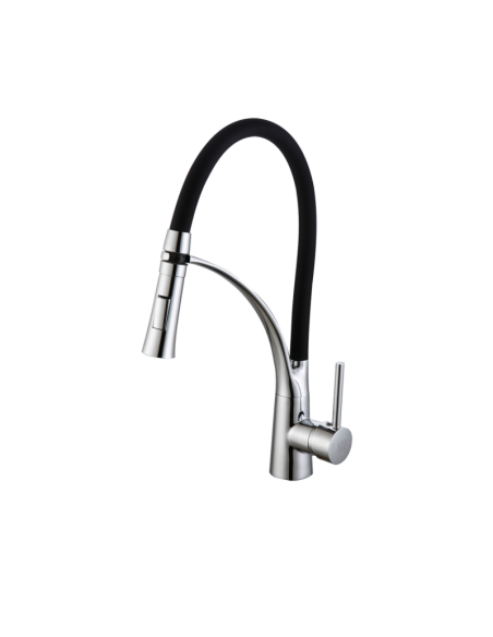 Grifo de cocina monomando Mulhacén 2 aguas cromado y negro