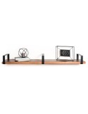 Escuadra negra de hierro industrial 12x26x3 cm para estanterías.