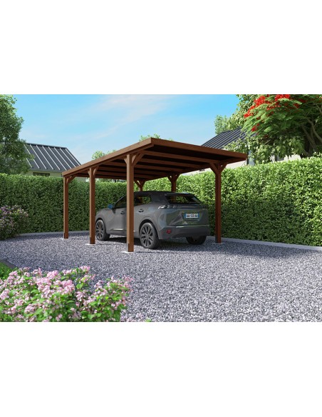 Cochera de madera adosable Victor 322x512 cm