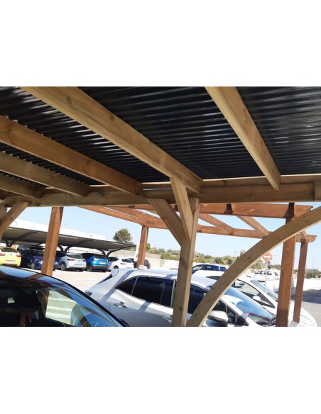 Cochera de madera adosable Victor 322x512 cm
