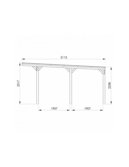 Cochera de madera adosable Victor 320x512 cm