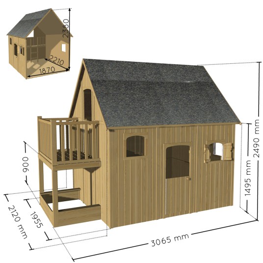 Casita Infantil Dúplex de Madera para...