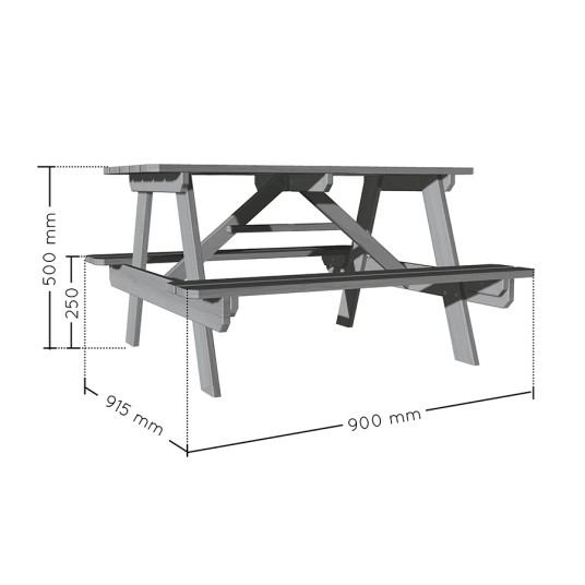 Mesa de Picnic Infantil Lasurada con...