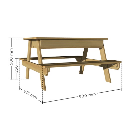 Mesa Picnic Infantil con Cajón de Arena