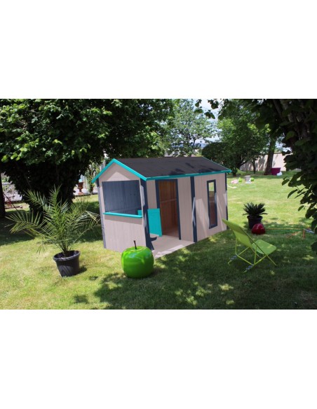 Casita Infantil de Madera Jazz  Con Porche y Mesa Picnic