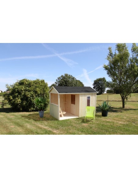 Casita Infantil de Madera Jazz  Con Porche y Mesa Picnic