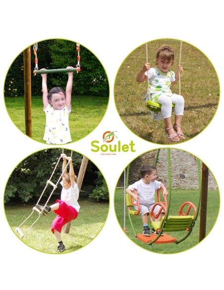 Columpio Infantil Juliette – Estructura de Madera y Acero