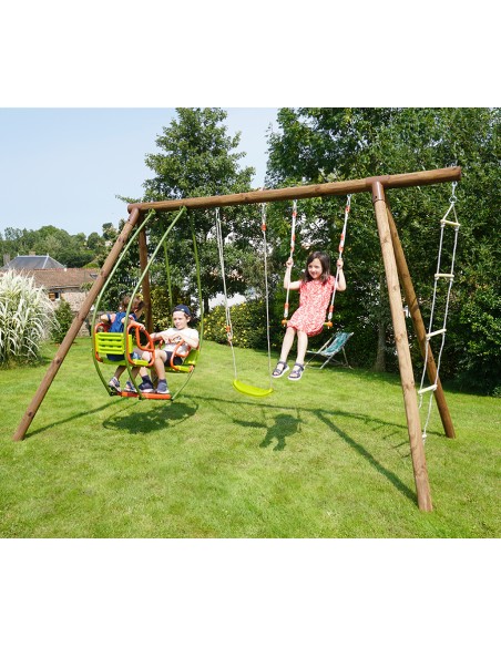 Columpio Infantil Juliette – Estructura de Madera y Acero