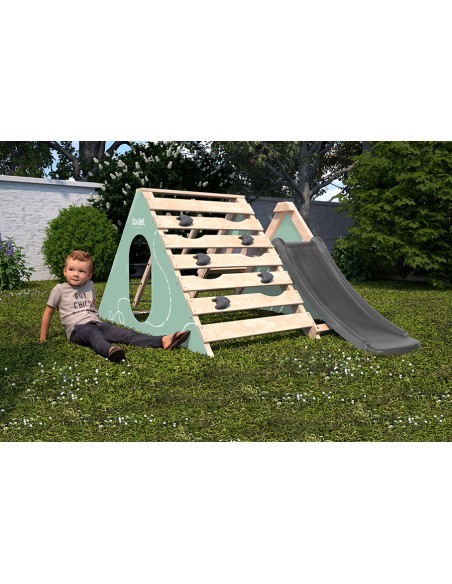 Juego Infantil Hércules – Estructura de Madera con Tobogán y Rocódromo
