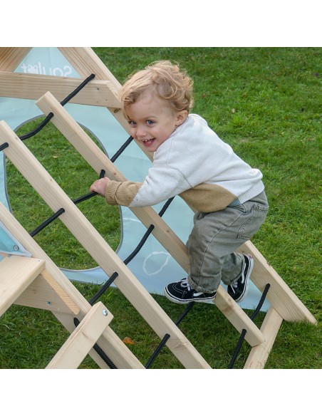 Juego Infantil Hércules – Estructura de Madera con Tobogán y Rocódromo