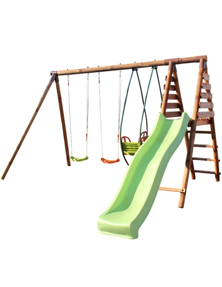 Parque Infantil de Madera Narcisse – Columpios, Tobogán y Góndola