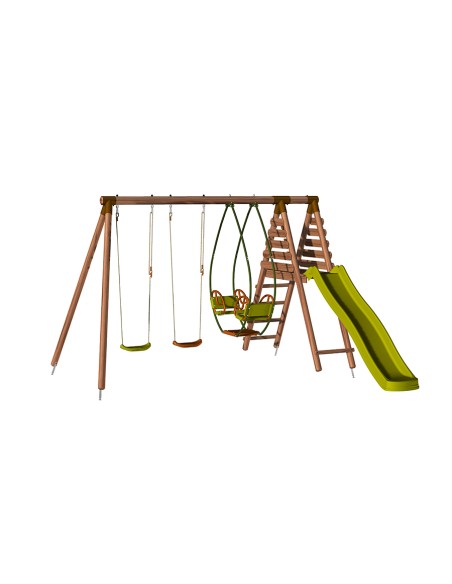 Parque Infantil de Madera Narcisse – Columpios, Tobogán y Góndola