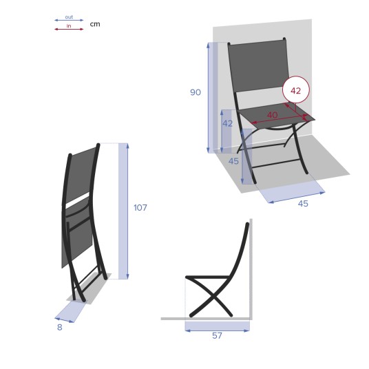 Silla plegable jardín Esentia