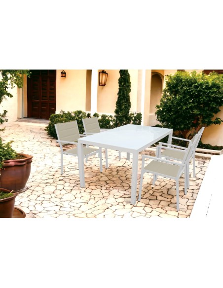 Mesa de jardín Brasilia 150x90 cm para 6 personas