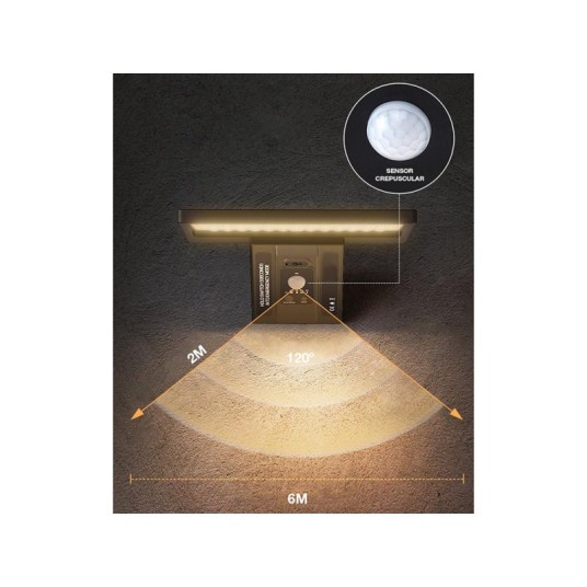 Aplique solar con sensor de...