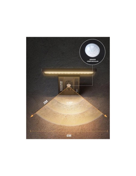 Aplique solar con sensor de movimiento Ganda 5W