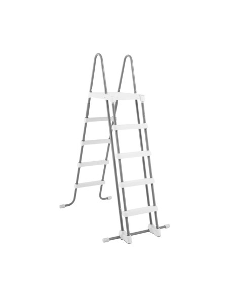 Escalera de piscina elevada con 4 peldaños y plataforma de seguridad