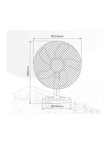 Ventilador de sobremesa Macomia 45W negro