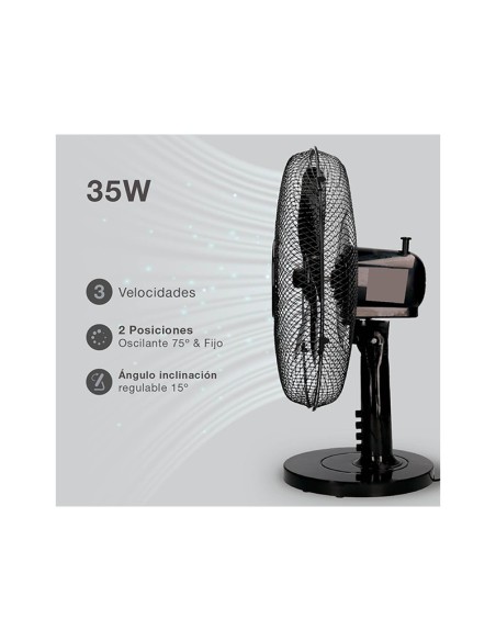 Ventilador de sobremesa Macomia 45W negro