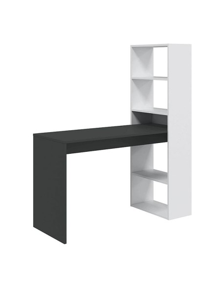 Escritorio con estantería Gio Plus reversible blanco artik/antracita