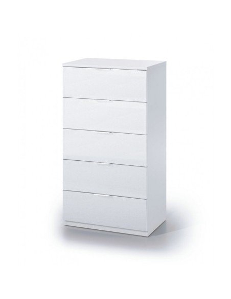 Cómoda Haya 5 cajones blanca estilo nórdico