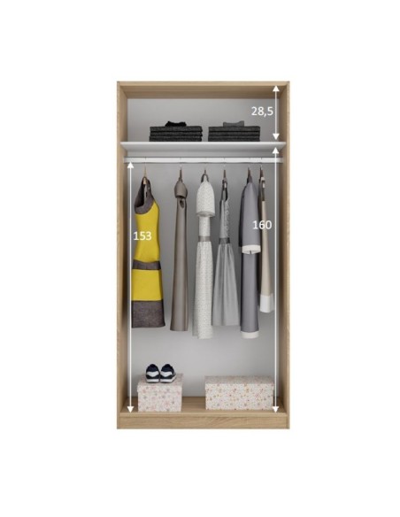 Armario de dormitorio roble canadian con puertas correderas Max019F