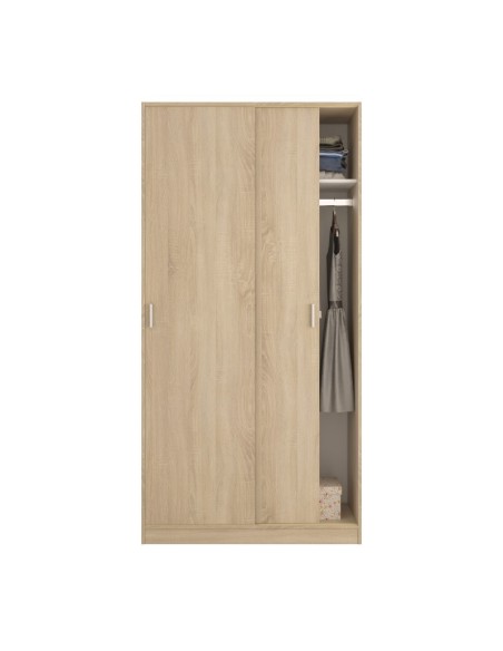 Armario de dormitorio roble canadian con puertas correderas Max019F