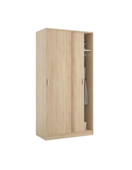 Armario de dormitorio roble canadian con puertas correderas Max019F