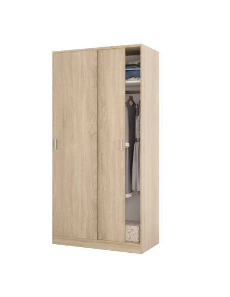 Armario de dormitorio roble canadian con puertas correderas Max019F