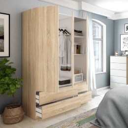 armario loft roble canadian dormitorio moderno abierto