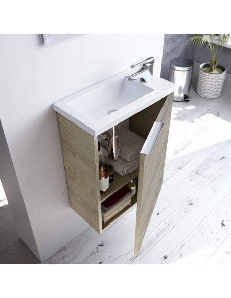 Mueble de baño MiniM 40 cm Roble Alaska de colgar