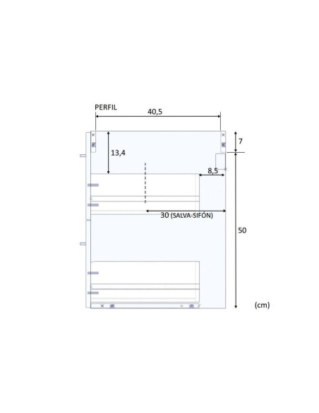 Mueble de baño colgante Aruba con 2 cajones y espejo
