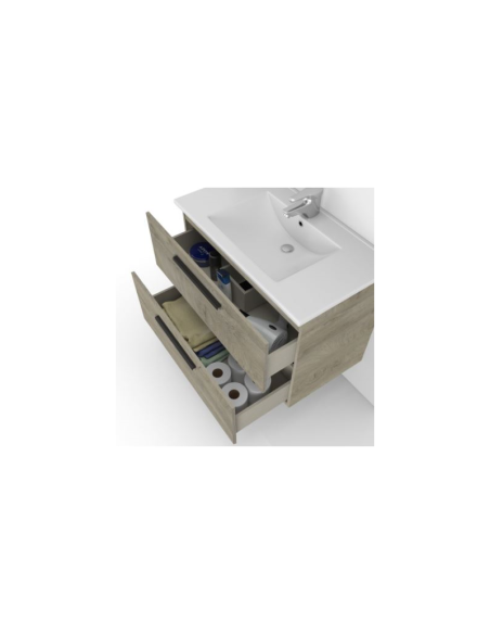 Mueble de baño colgante Aruba con 2 cajones y espejo