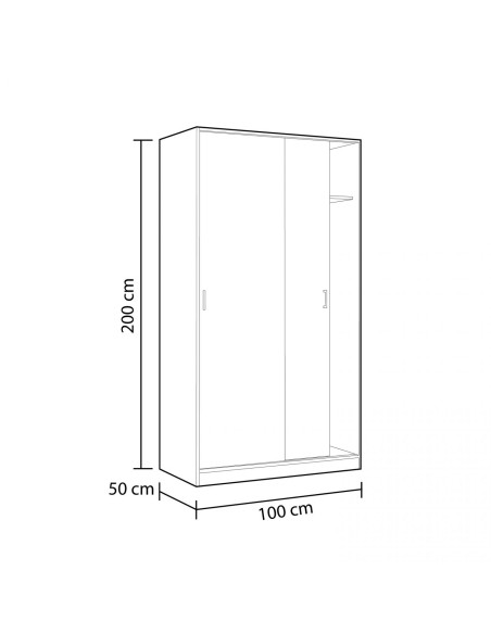 Armario de dormitorio blanco Max019F con puertas correderas