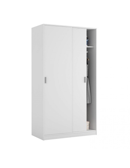 Armario de dormitorio blanco Max019F con puertas correderas
