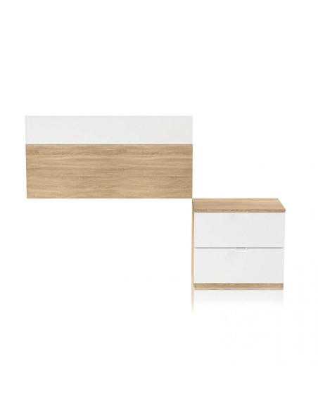 Conjunto dormitorio juvenil cabecero + mesita 2 cajones