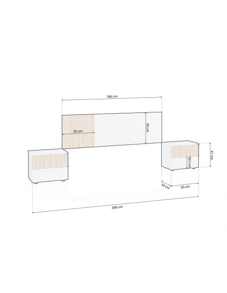 Conjunto Dormitorio Nórdico Blanco Artik/Natural