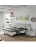 Conjunto dormitorio Tekkan cabecero + 2 mesitas blanco artik moderno
