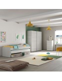 Cama nido doble con cajones Ares Plus 90x190 blanco Alpes y basalto