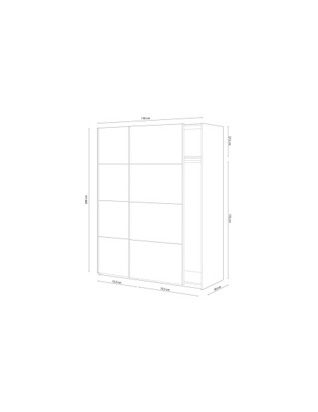 Armario corredero Arya blanco artik 2 puertas 150x60x200 cm
